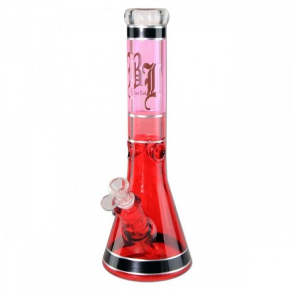 Red Black Leaf Beaker Bong Ice